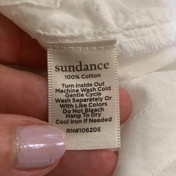 Sundance diagonal stitched tunic, medium, white, classic, minimalist, versatile - Picture 6 of 6